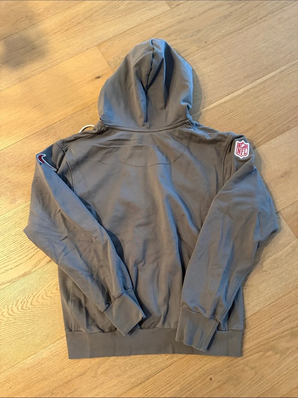 Nike Gray Full-Zip Dri Fit Hoodie with Atlanta Falcons Patch